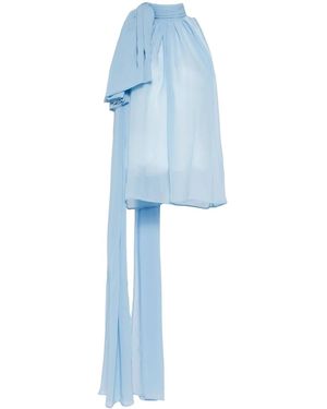 Isabel Sanchis Sash-Detail Georgette Top - Blue