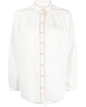 Zimmermann Junie Stitch-Detail Ramie Blouse - White