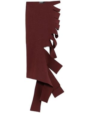 Mugler Gonna Asimmetrica Con Cut-Out - Rosso