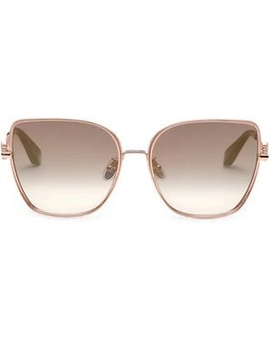 Roberto Cavalli Mirror Snake Geometric-Frame Sunglasses - Natural