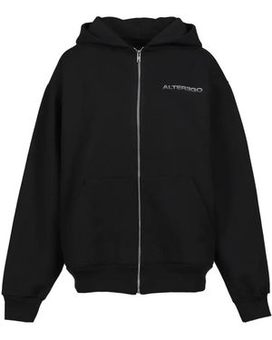 Alter Ego Logo-Print Zip-Up Hoodie - Black