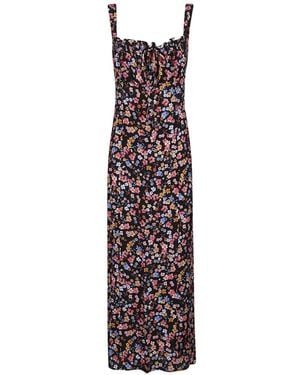Mar De Margaritas Megan Tie-Detail Floral Dress - White