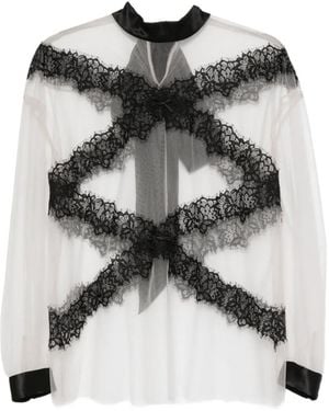 Viktor & Rolf Blusa Con Ribete De Encaje - Gris