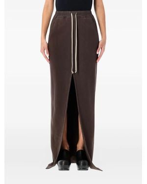 Rick Owens Phleg Pillar drawstring slit skirt - Braun
