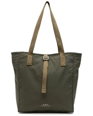 A.P.C. Schultertasche Mit Logo-Detail - Grün