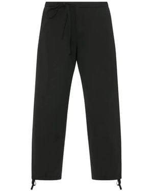 6397 Drawstring-Ankle Wool-Twill Trousers - Black