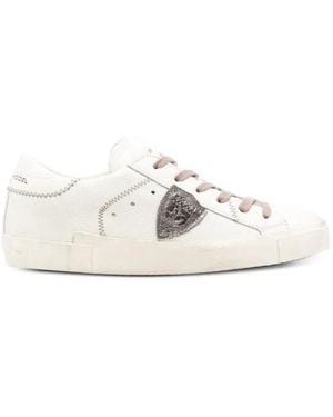 Philippe Model Prsx Low Logo-Patch Panelled Trainers - White