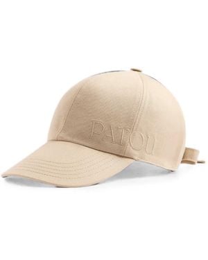 Patou Knot Embroidered-Logo Cap - Natural
