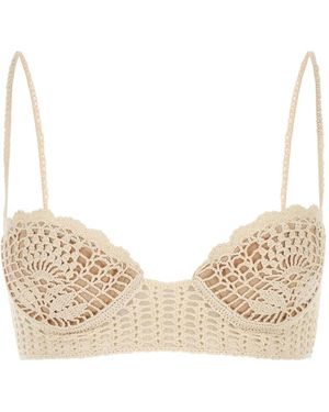 Magda Butrym Crochet-Lace Top - Natural