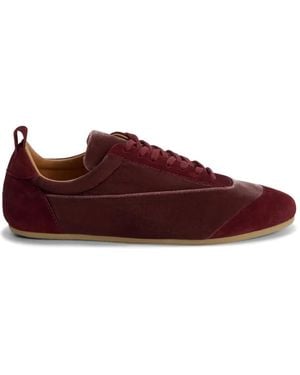 Jil Sander Etage Velvet Trainers - Red