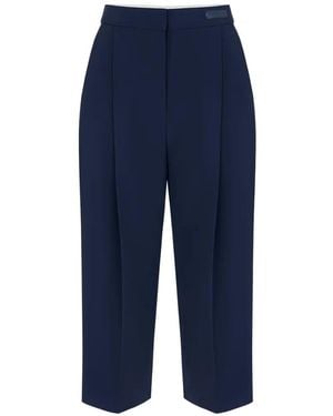Elisabetta Franchi Lightweight Crêpe-Fabric Trousers - Blue