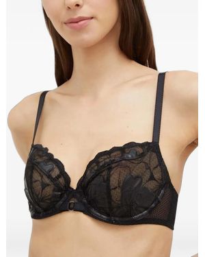 Chantelle Floral-Lace Bra - Black