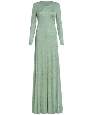 Markarian Coco Floral-Pattern Long-Sleeve Maxi Dress - Green