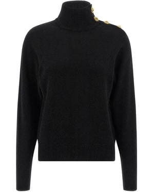 Balmain Jersey con cuello alto - Negro