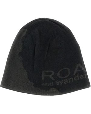 Roa X Wander Jacquard-Logo Beanie Hat - Black