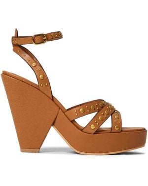 Twinset 120Mm Stud-Embellished Sandals - Brown