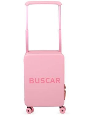 BUSCAR 1 Logo-Print Ribbed Suitcase - Pink