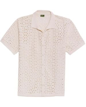 Agua Bendita Jared Eyelet-Embroidered Button Shirt - Pink