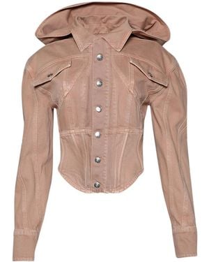 Mugler Chaqueta vaquera estilo corsé - Neutro