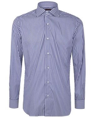 Barba Napoli Striped Shirt - Blue