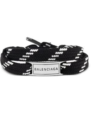 Balenciaga ロゴプレート ブレスレット - ブラック