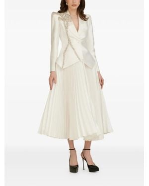 ARAFTU Embellished Pleated-Skirt Suit - Natural