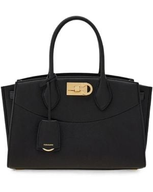 Ferragamo Bolso De Hombro Gancini - Negro