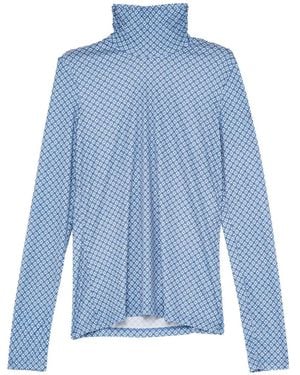 Maliparmi Geometric Long-Sleeve T-Shirt - Blue