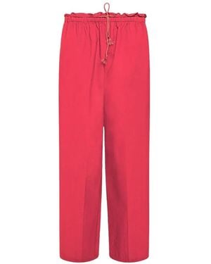 forte_forte Pantalon À Lien De Resserrage - Red