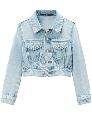 Alexander Wang クロップド デニムジャケット - ブルー