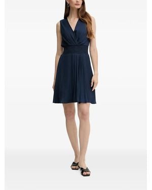 Morgan V-Neck Mini Dress - Blue