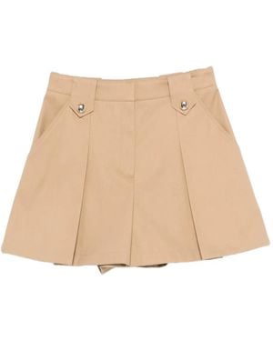 Maje Pleated Buttoned Shorts - Natural