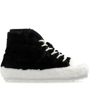 Marni Faux-Fur High-Top Sneakers - Black