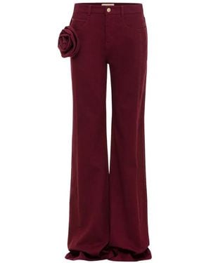 Hellessy Stu Rose-Apliqqué Jeans - Red