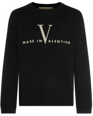 Valentino Garavani Logo-Print Long-Sleeve Top - Black