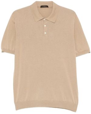 Zanone Buttoned Polo Shirt - Natural