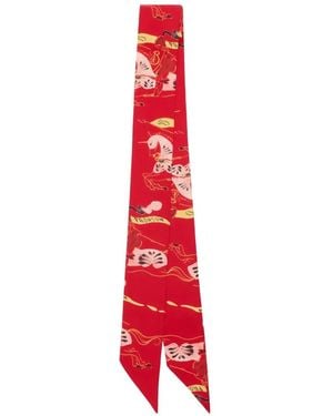 Burberry Pañuelo de seda estampado - Rojo