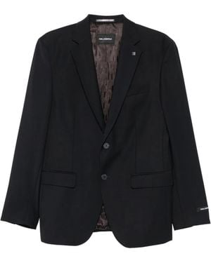 KARL LAGERFELD Single-Breasted Buttoned Blazer - Black
