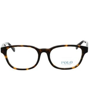 Polo Ralph Lauren Tortoiseshell-Effect Rectangle-Frame Glasses - Black