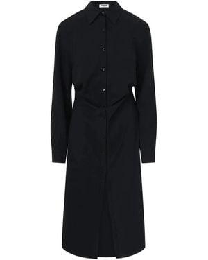 LA PISCINE Buttoned Shirt Dress - Black