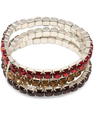 Isabel Marant Crystal-Embellished Stacked Bracelets - Red