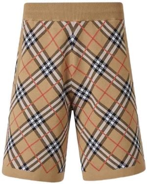 Burberry Check Knit Shorts - White