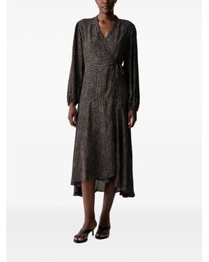 Marc O' Polo Polka-Dot Midi Dress - Black