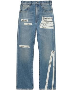 1989 STUDIO Tape-Print Straight-Leg Jeans - Blue