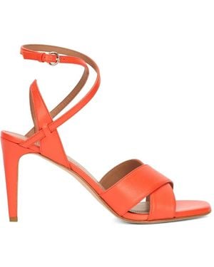 Red(V) Criss-Cross-Strap Sandals - Red