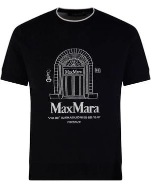 Max Mara Graphic Crew-Neck Top - Black