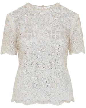 Ermanno Scervino Studded Lace Top - White