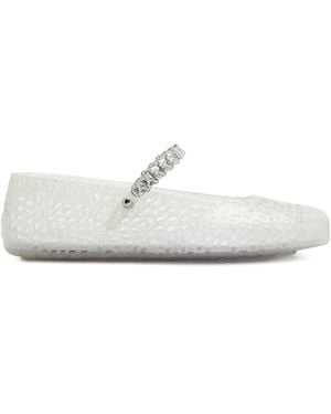 Jimmy Choo Crystal-Embellished Ballet Flats - White