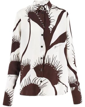 Ferragamo Mujer Camisa De Seda Con Estampado Venus - Multicolor