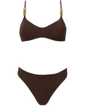 SOFIA ERHAN Giselle Embellished Bikini - Brown